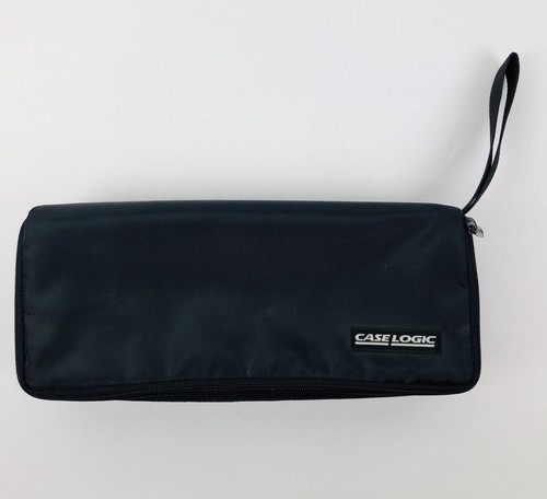 Case Logic 15 Cassette Tape Storage Carry Bag Nylon Black Full Zip Case