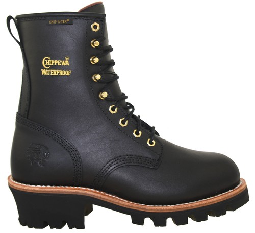 Pre-owned Chippewa Men's Paladin 8" Steel Toe Waterproof Logger Boot Style 73050 In Black