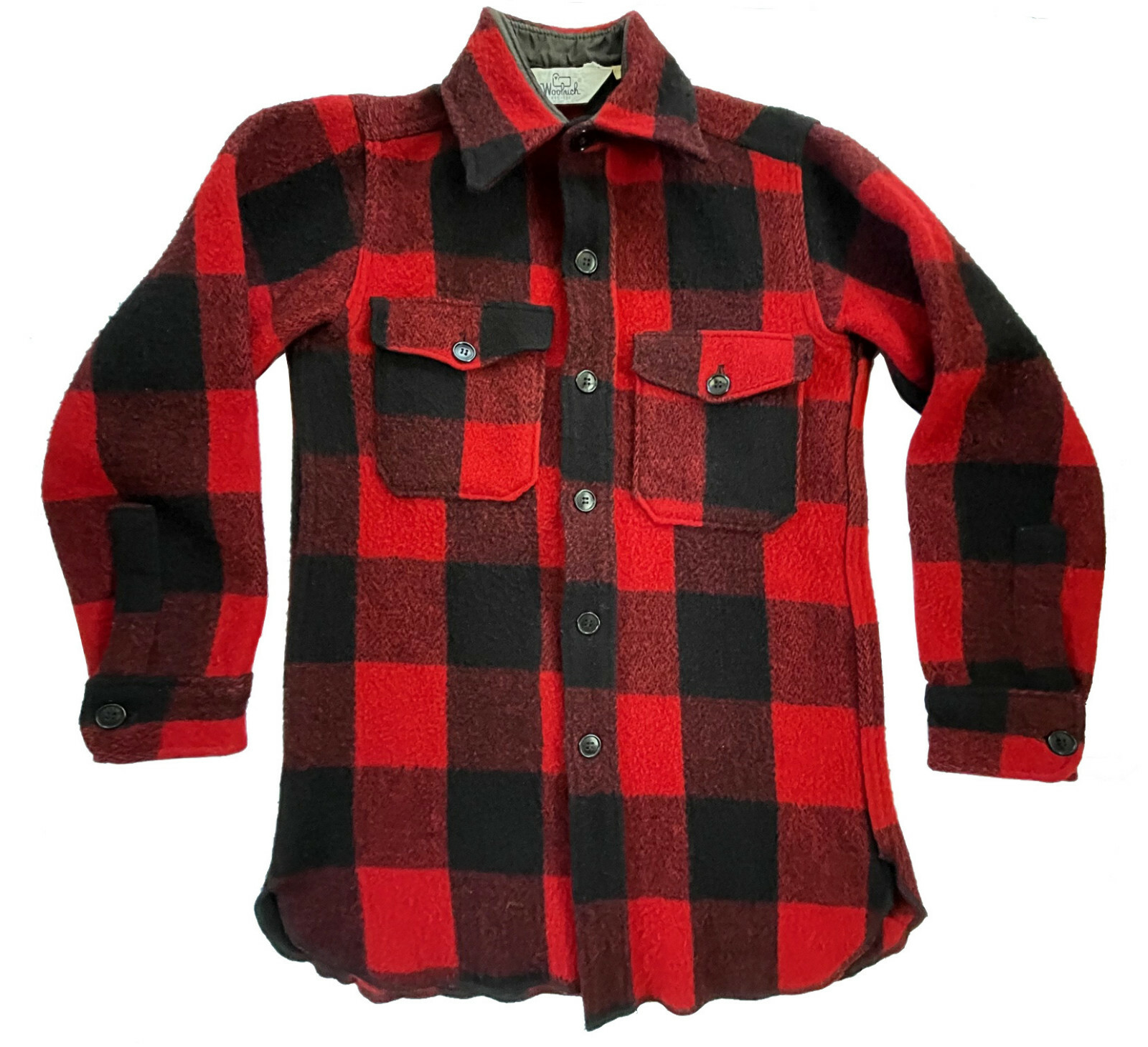 WOOLRICH Vintage Shirt Jacket Heavy Wool Lumberjack Red