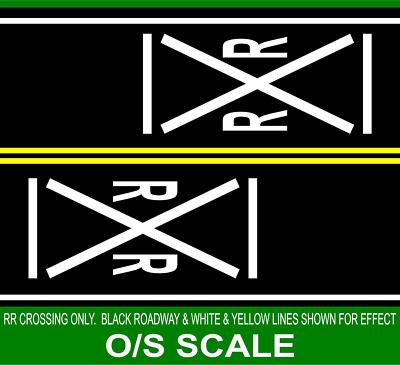 HIGHWAY STREET RAILROAD CROSSING LINES 1/48 O SCALE TRAIN LAYOUT GARDEN