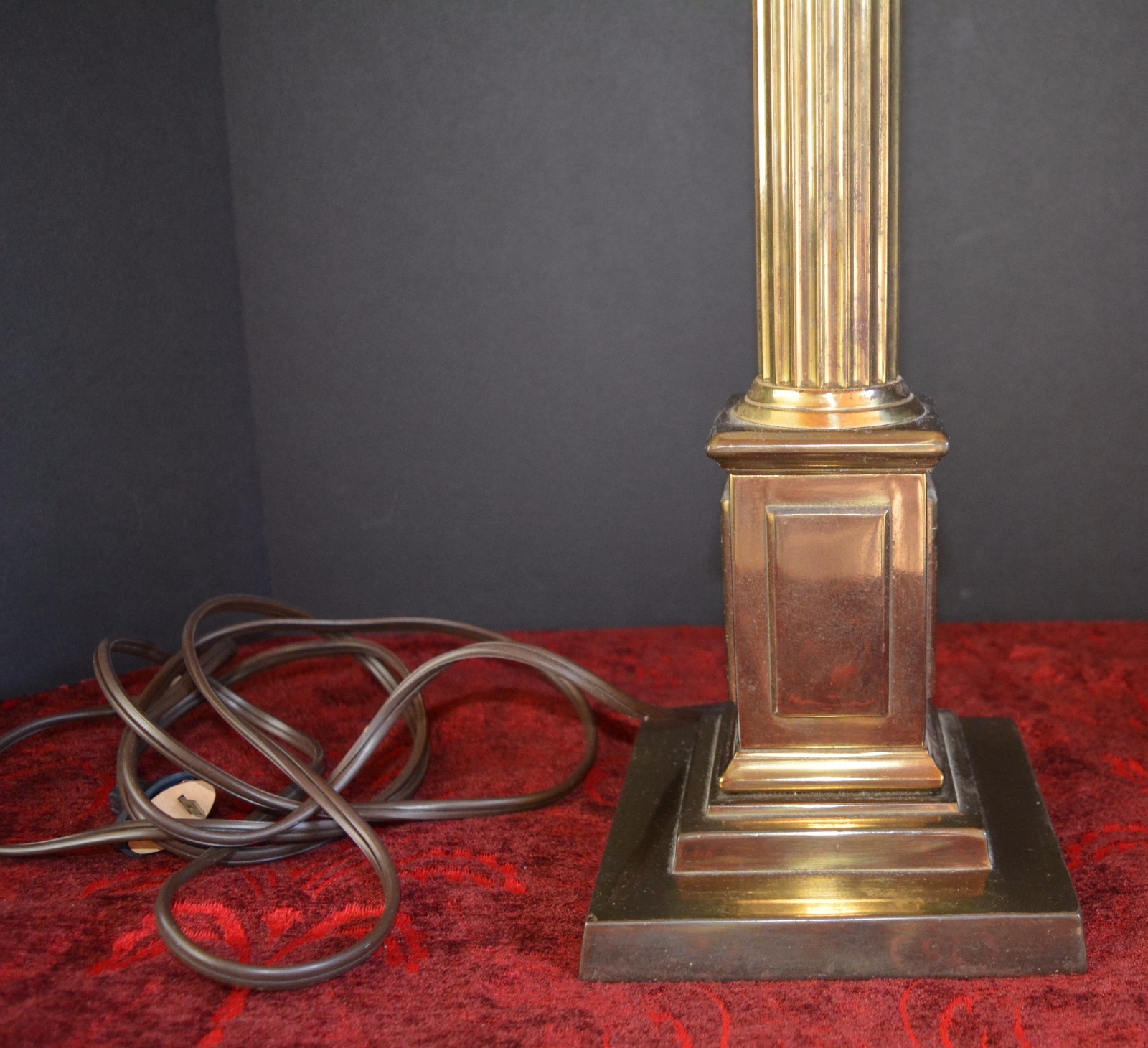 VTG Industrial Brass Table Lamp Corinthian Column Mission Steampunk Factory