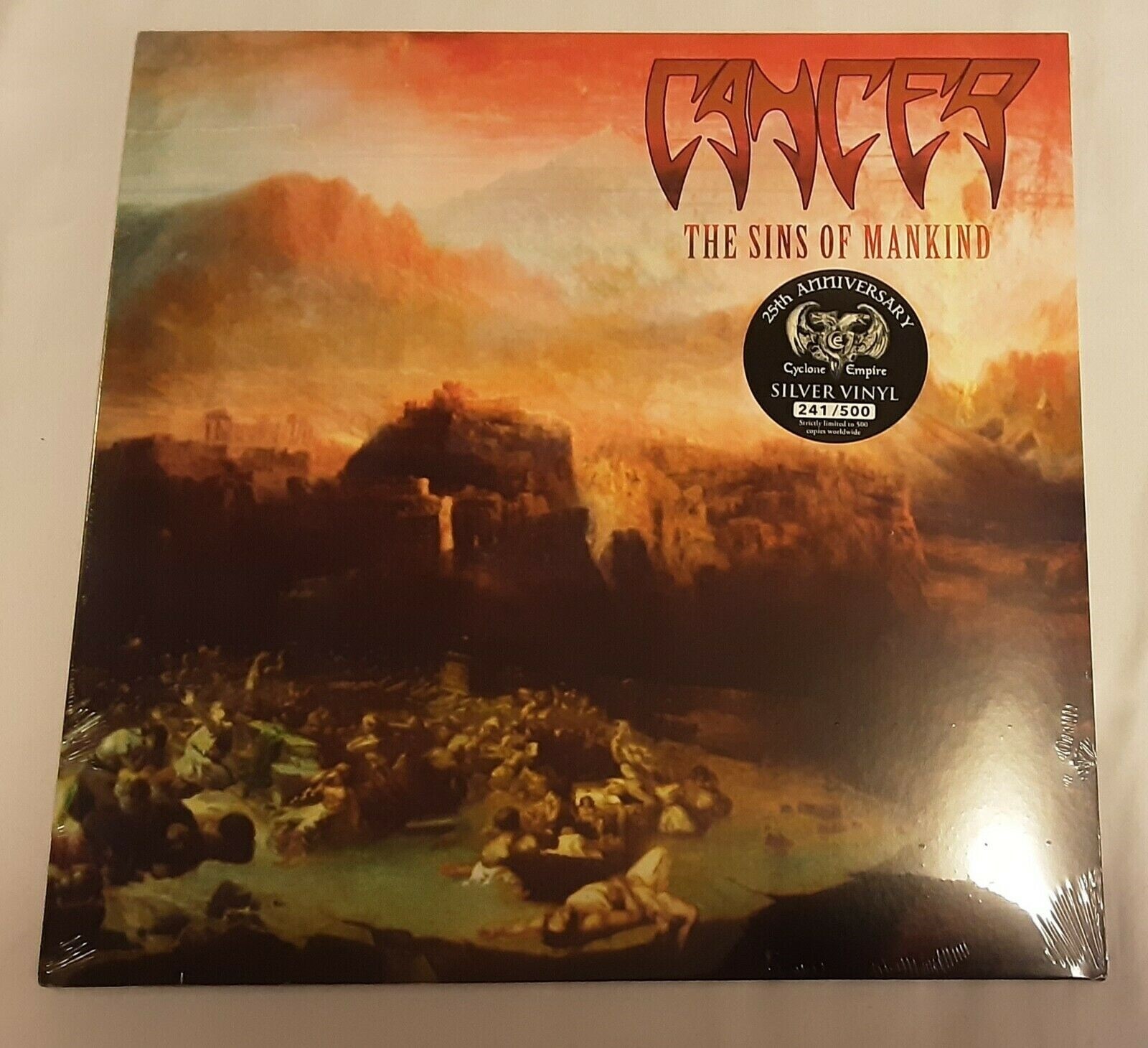 Cancer The Sins Of Mankind Silver Vinyl Record New Death