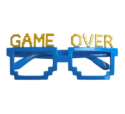 PxP 62306xx - Brille Game Over - Pink oder Blau - Spaßbrille ohne Gläser, JGA