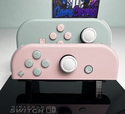 Light Cyan & Sakura Pink - Soft Touch - Custom Joycons for The Nintendo Switch