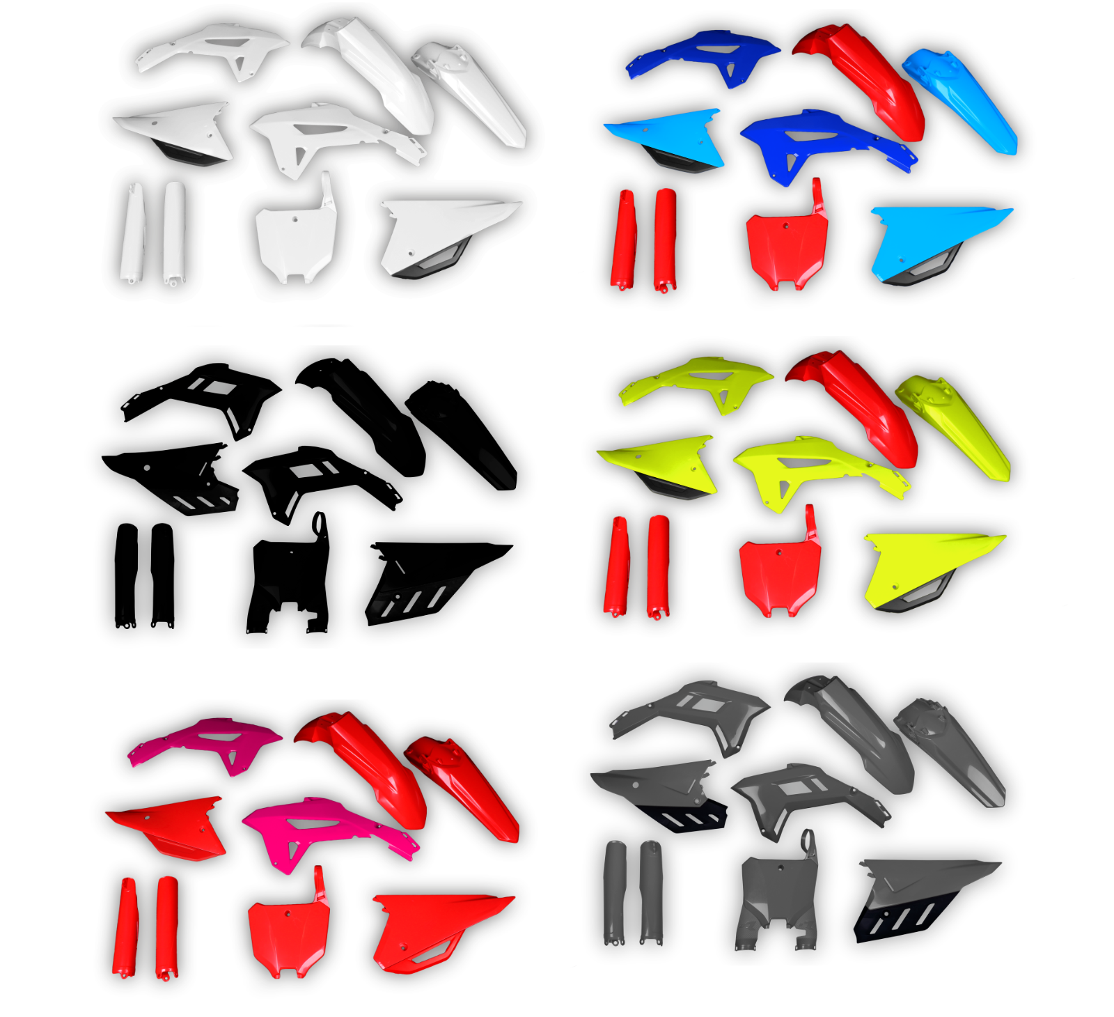 取寄せ POLISPORT Body Kit - Complete - '14 - '15 OEM Green/White/Black - KX 85 90632 #DRAG #05201722 取寄せ ヤマハ用ボディキット POLISPORT Complete Body Kit - White