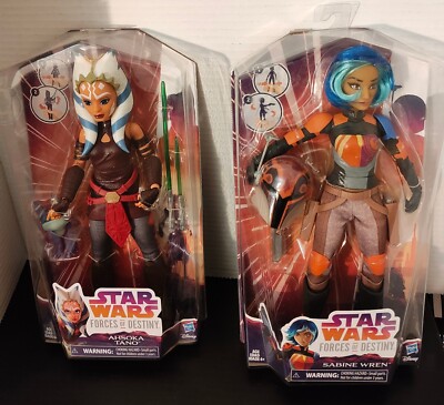 Star Wars Forces of Destiny Ahsoka Tano and Sabine Wren Hasbro figure Doll 12 
