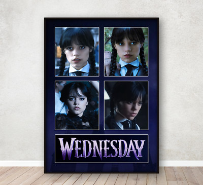 Wednesday Addams Collage Poster Wall Art Home Decor Print A4 Framed