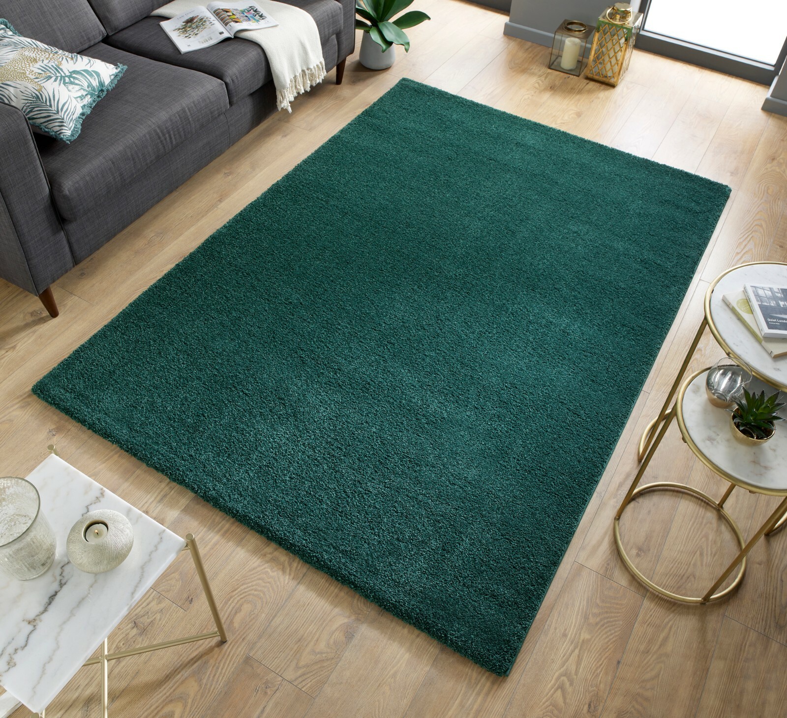 Emerald Green Shaggy Rug ezildaricci