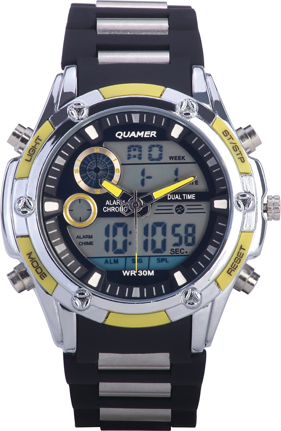 Orologio Polso Uomo Analogico Digitale Multifunzione XXL Quamer Military Gia lac