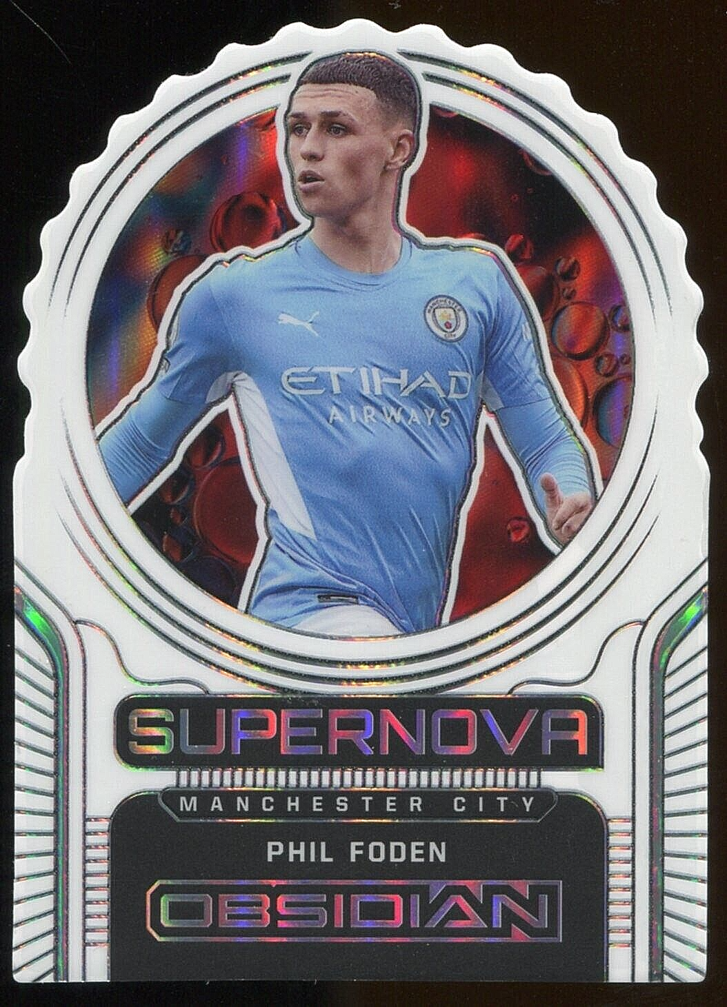 2021-22 Obsidian Phil Foden Electric Etch Contra Die Cut SP