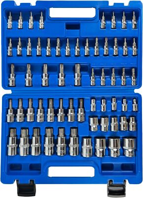 60pc Master Torx Bit Sockets & External Torx Socket Set with Case,S2 Alloy Steel