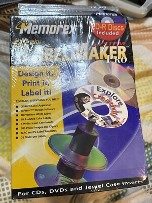 Memorex CD & DVD Label Maker Pro Design System Mac/PC 2000 SEALED USA