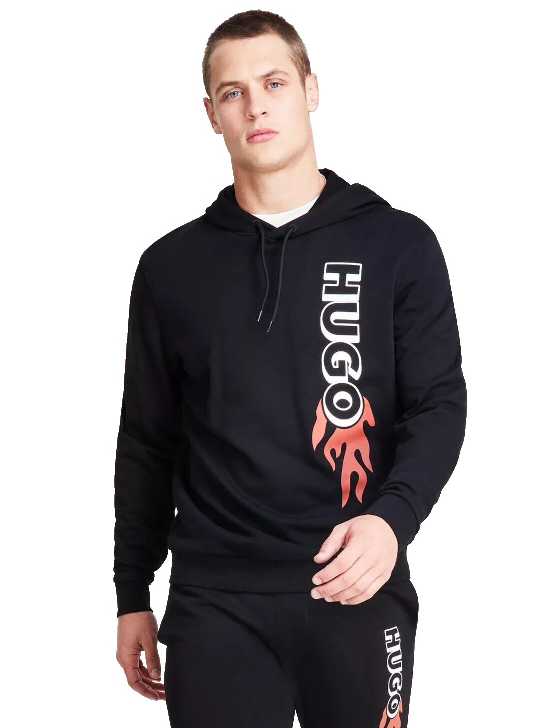 HUGO BOSS｜ (Spray Logo Sweatshirt (50520462-345)) BOSS - Kids' sweatshirt with glitter-effect logo and