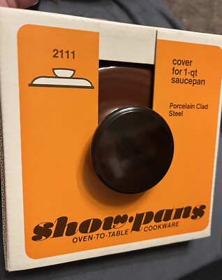 Vintage Sanko Ware SHOW PANS 1 Qt Saucepan Lid Porcelain Clad Steel New In Box