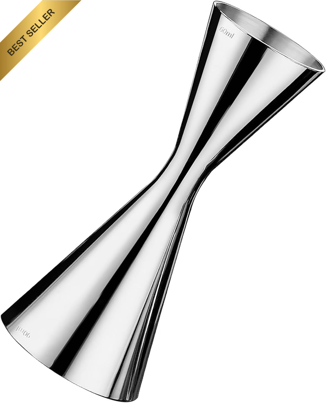 Stainless Steel Cocktail Jigger with Engraved Measurements for Bartending, Doubl