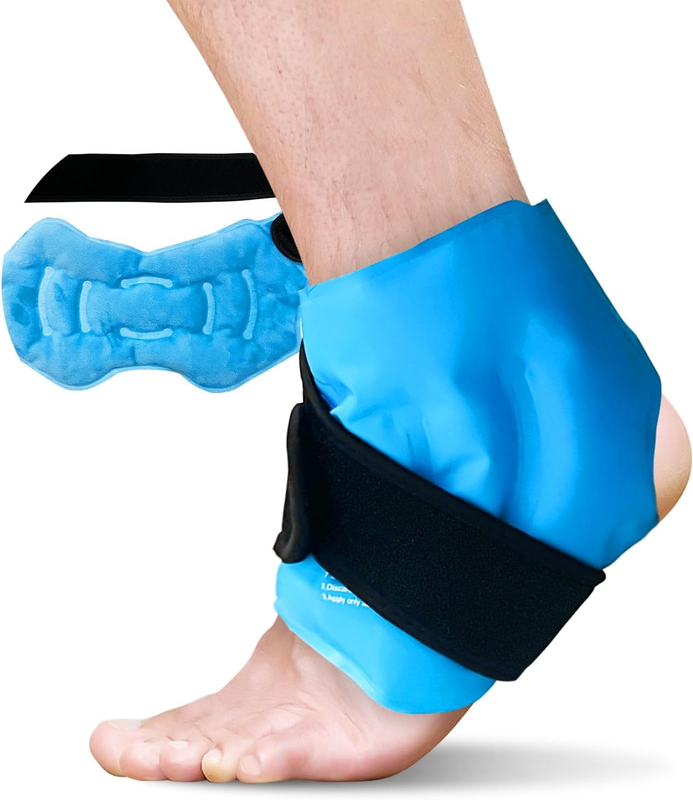 Ankle Ice Pack Wrap for Swelling, Reusable Gel Ice Pack for An...