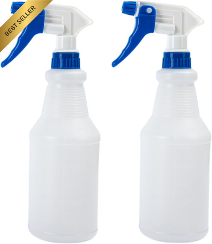 Plastic Spray Bottle(2 Pack/16Oz) Empty Adjustable Spray Bottles for Cleaning He