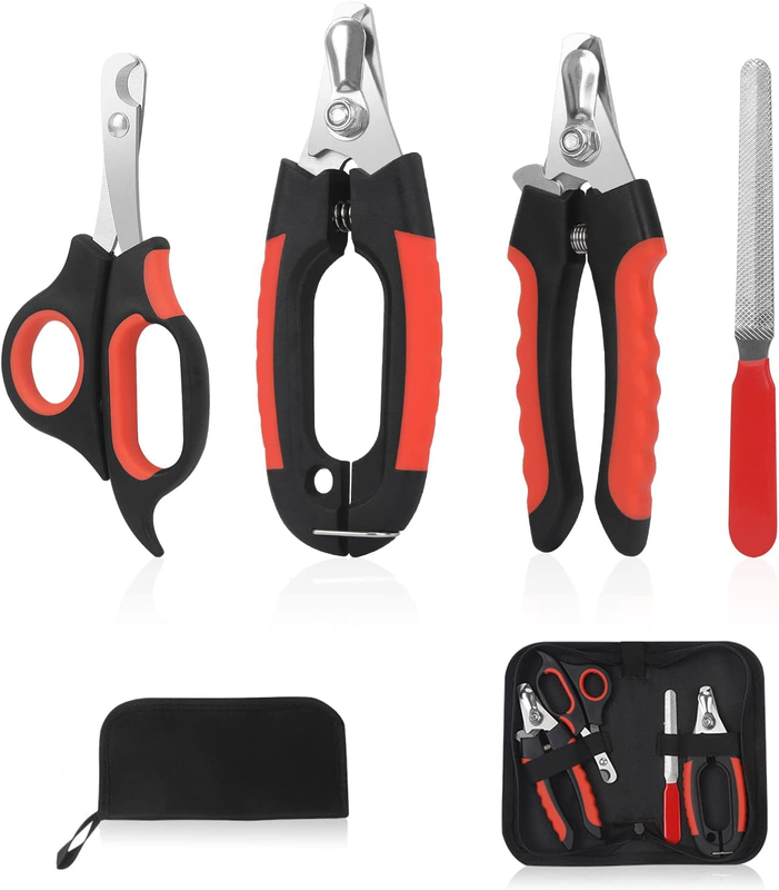 Dog Nail Clippers Trimmer Set, Quick Safety Guard to Avoid Over-Cutting, Stainle