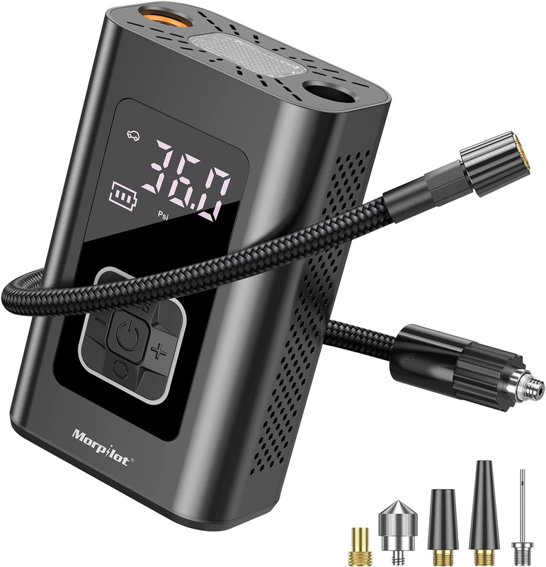 Tire Inflator Portable Air Compressor, Morpilot Electric Air Pump for Car Tire I