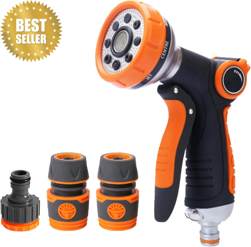 Garden Hose Nozzle,Water Spray Nozzle,8 Adjustable Watering Patterns for Plants,
