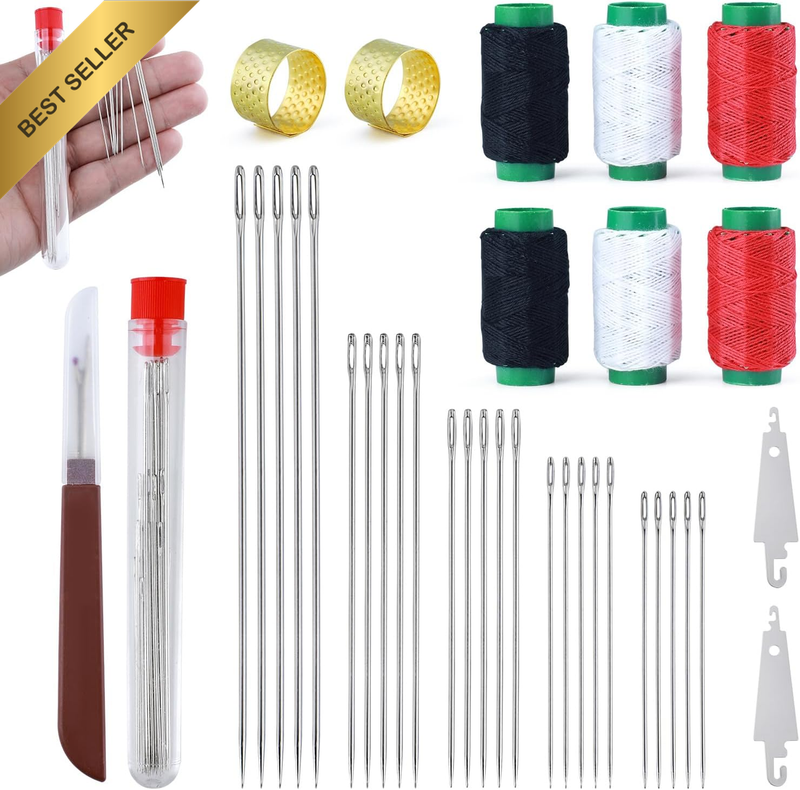 37PCS Stainless Steel Hand Sewing Needles Kit, Complete Hand Repair & Embroidery