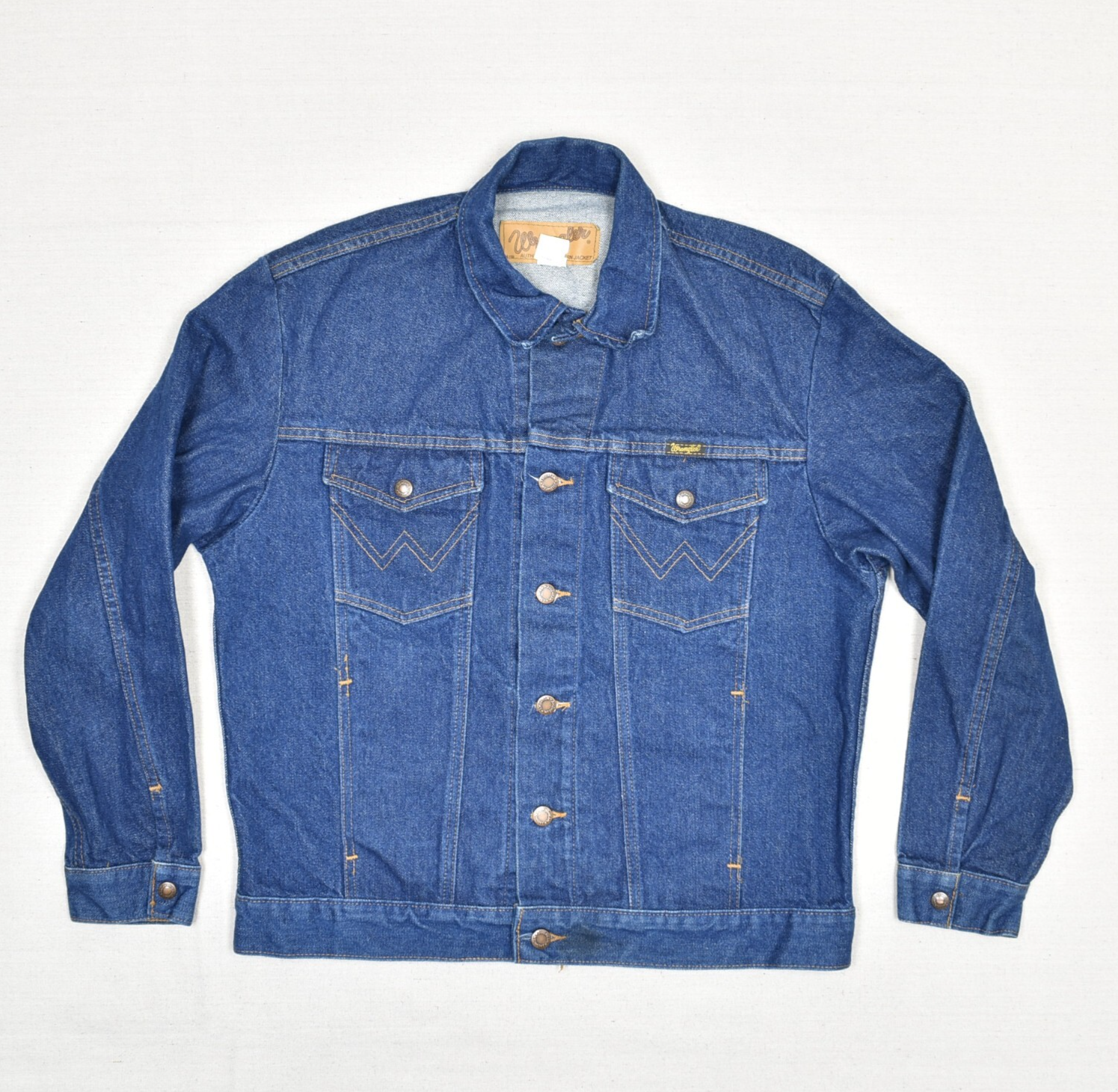 Wrangler Men's Denim Western Jacket Button Cotton Blue Size