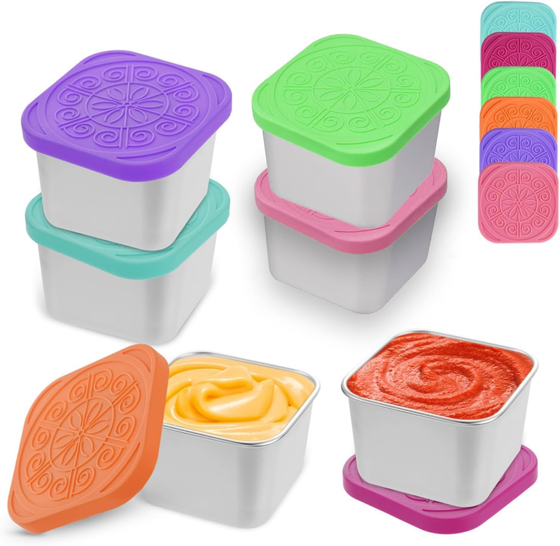 6Pack Salad Dressing Container to Go, 3.1Oz/90Ml Salad Dressing Containers with