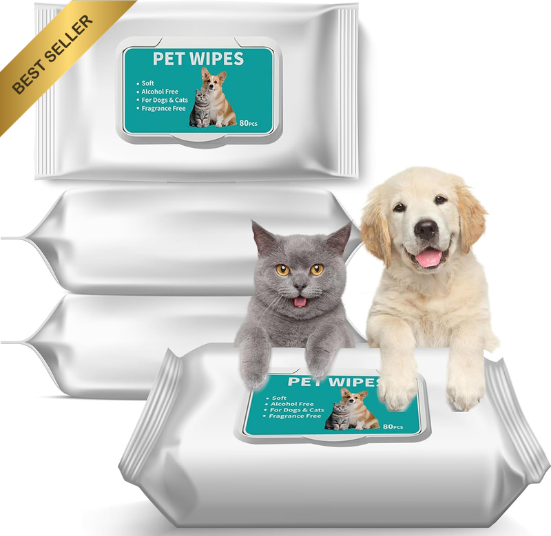 Pet Hypoallergenic Wipes,Extra Thick Dog Wipes for Cleaning Pet'S Paws,Ears,Butt