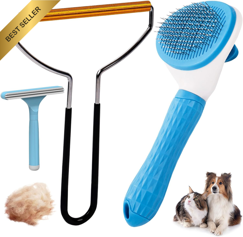 3 Pcs Dog Brush for Dog Grooming, Reusable Dog Brush for Shedding, Easy to Clean
