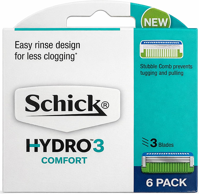 - Hydro 3 for Men | Razor Blade Refills | 6 Pack | Hydrating Gel Pools | Aloe &