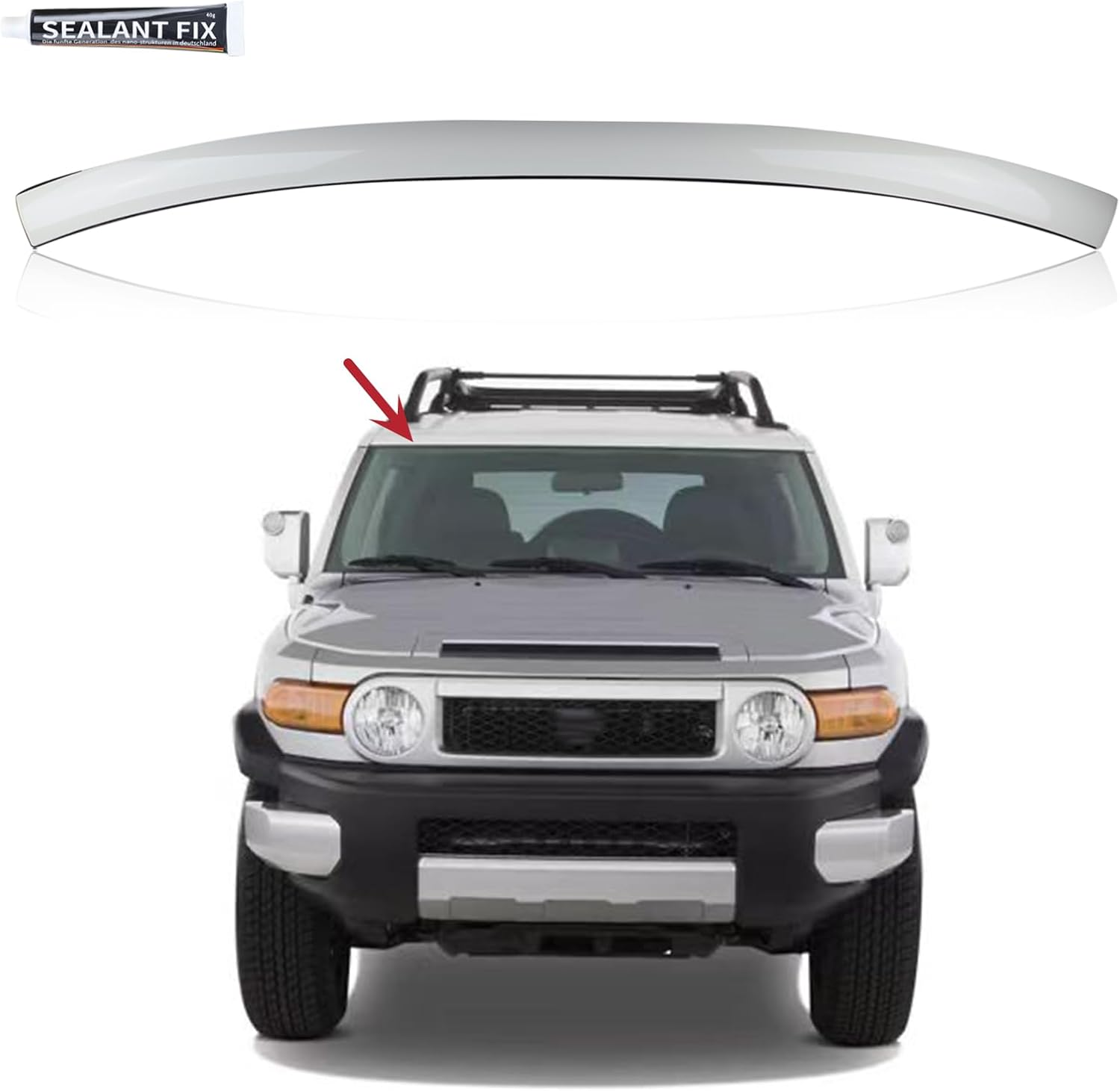 Windshield Reveal Moulding Front Upper For 07-14 Toyota FJ Cruiser