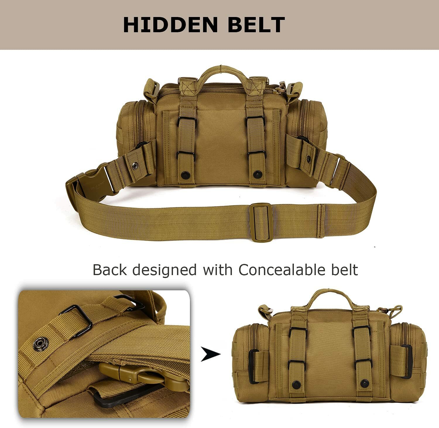 Military Tactical Fishing Camping Pouch Outdoor Waist Bag Climbing Shoulder Bags