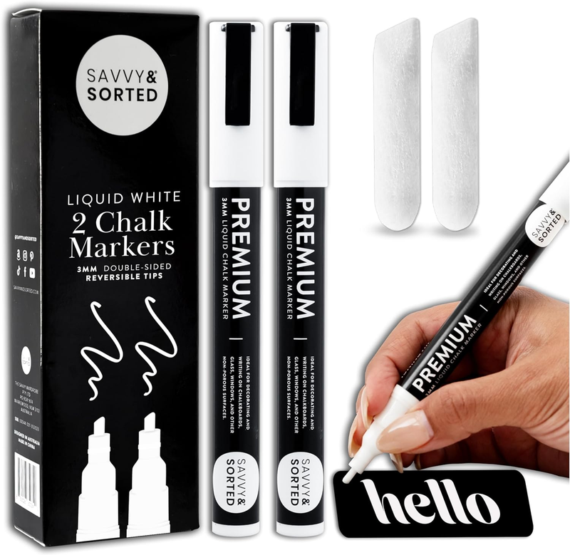 Erasable - 2pk 3mm Fine Tip Chalk Markers Chalk Pens