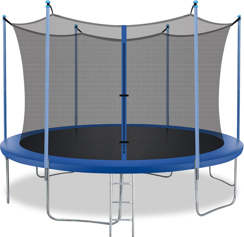 8FT 10FT 12FT 14FT Trampoline with Enclosure Net Outdoor Jump Rectangle Trampoli