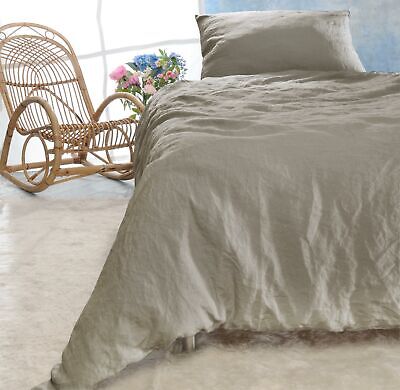 Leinen-Bettwäsche-Set Sintra 135x200cm taupe