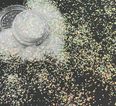 Crushed Mylar Broken Glass Nail Art Glitter Holographic Flakes 3ml pot 10g P2