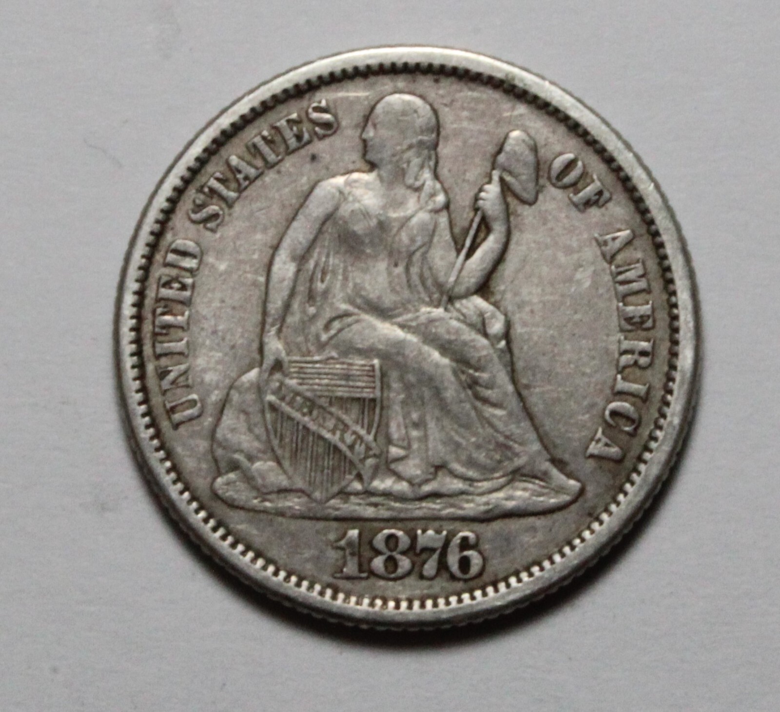 Rimuページ 1877 Liberty Seated Dime - VG Details, Cleaned & Rim Issues