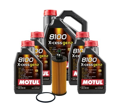 9L Motul 8100 X-CESS GEN2 5W-40 Wix Filter Motor Oil Change Kit API SN