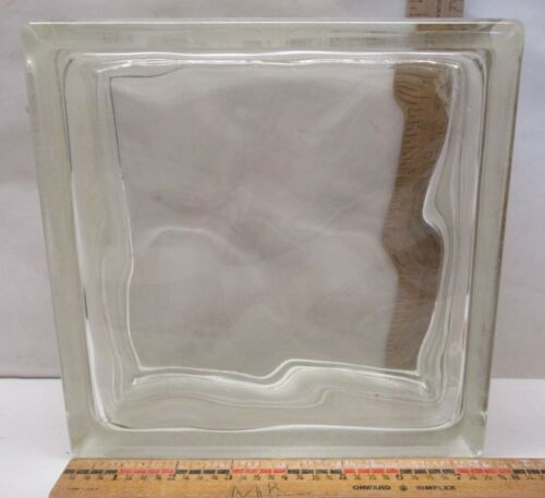 Clear Glass Block Wavy Square Brick Tile w/ Top Opening 7¾”x7¾”x3¼” - #2