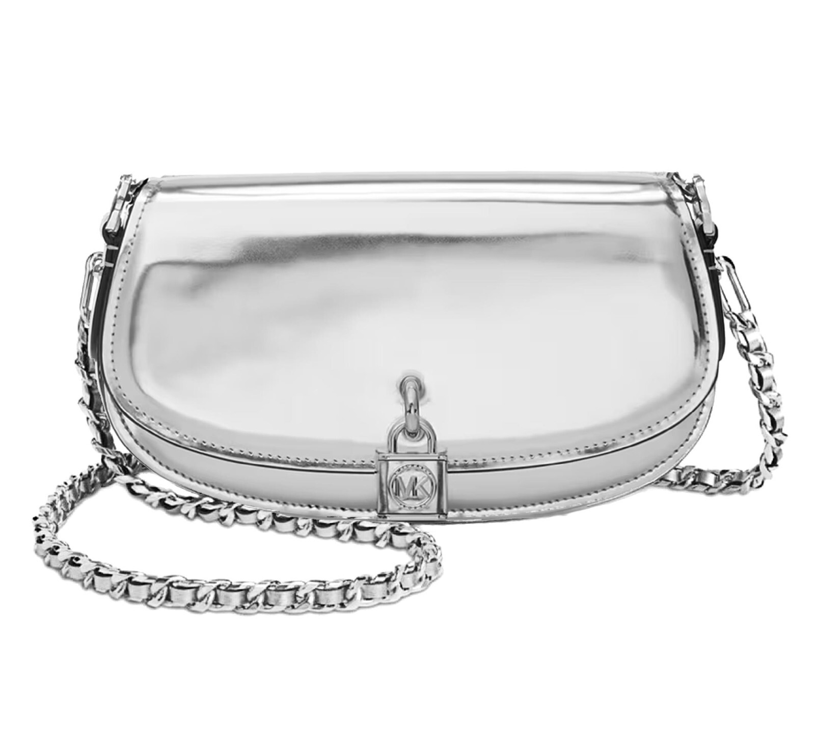 Сумка Michael Kors через плечо Mila Small Chain Sling Messenger Серебристая Новая