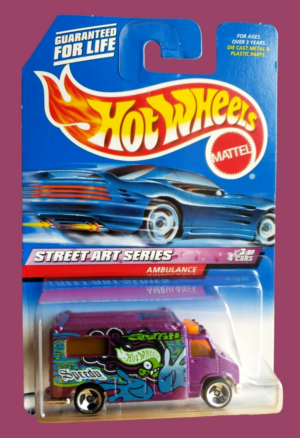 VINTAGE 1999 Hot Wheels AMBULANCE Purple #951 Street Art