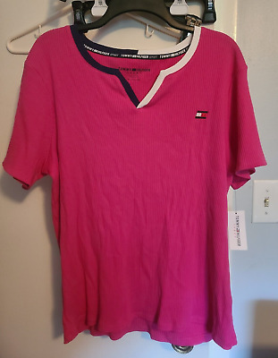 Tommy Hilfiger pink V-Neck T-Shirt size XL new with tags