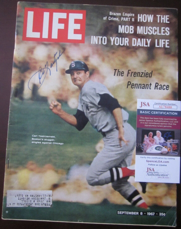 1967 Life Magazine Carl Yastrzemski Autograph Signed -JSA Cert  Red Sox