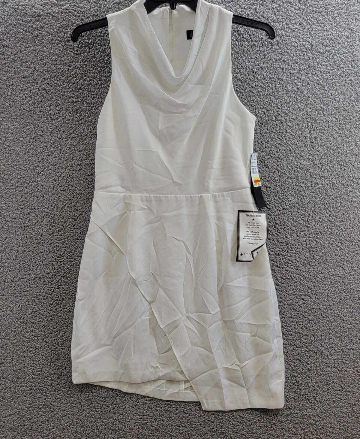Adrianna by Adrianna Papell Asymmetric Sleeveless Sheath Dress Women's 10 Ivory - Picture 2 of 17