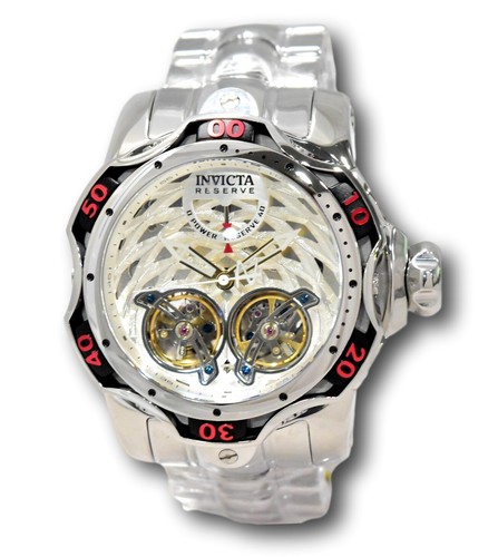 Pre-owned Invicta Reserve Venom Men's 52mm Double Open Heart Automatic Watch 35984