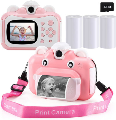 Barchrons Instant Print Digital Kids Camera 1080P Rechargeable Kids Camera for G