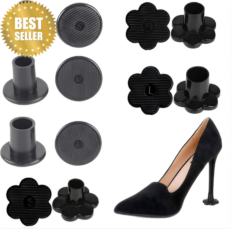 Heel Protectors for Grass, Black, 6 Pairs, 3 Sizes