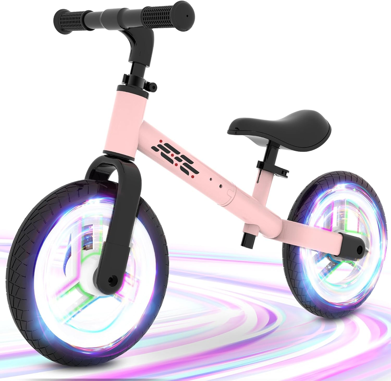 Colorful Lighting Balance Bike 2 Year Old, 2-5 Year Old Toddler Balance Bike, No