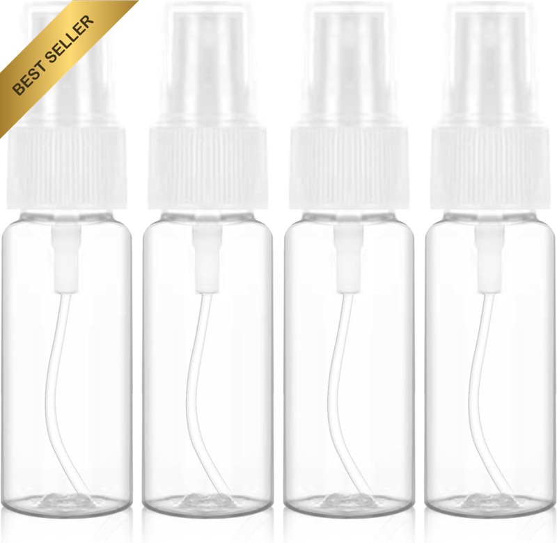 Transparent Plastic Spray Bottles, 4 Pack, 20Ml, Fine Mist, Reusable, Leakproof,