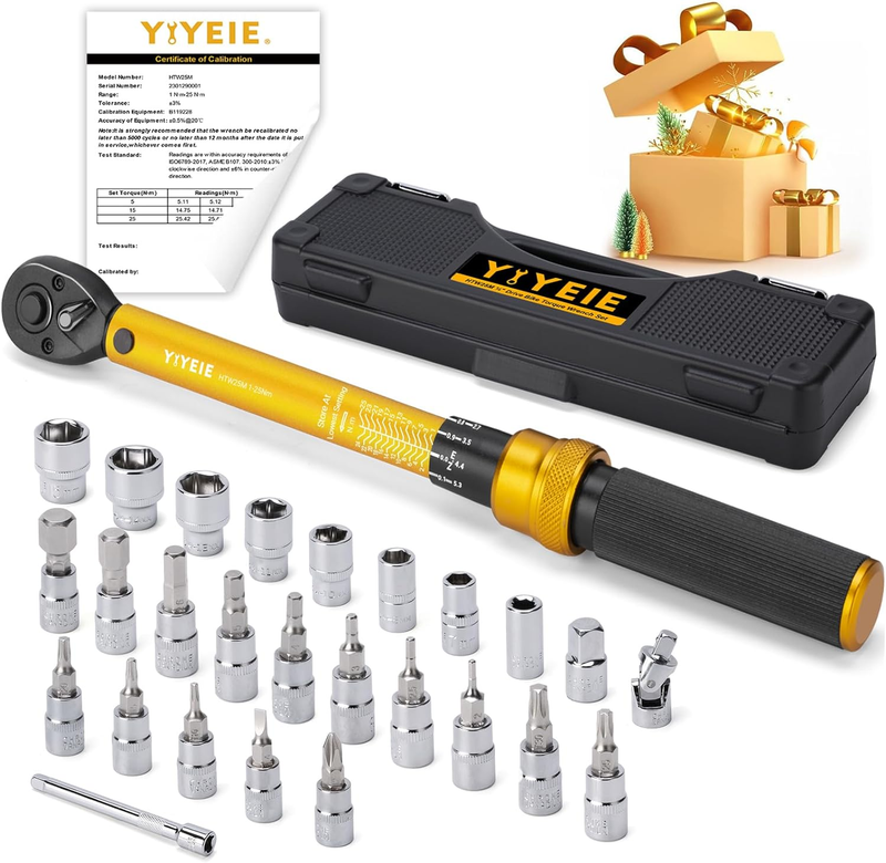 1/4 Inch Drive Bike Torque Wrench, 1-25 Nm (10-222.5 In.Lb),